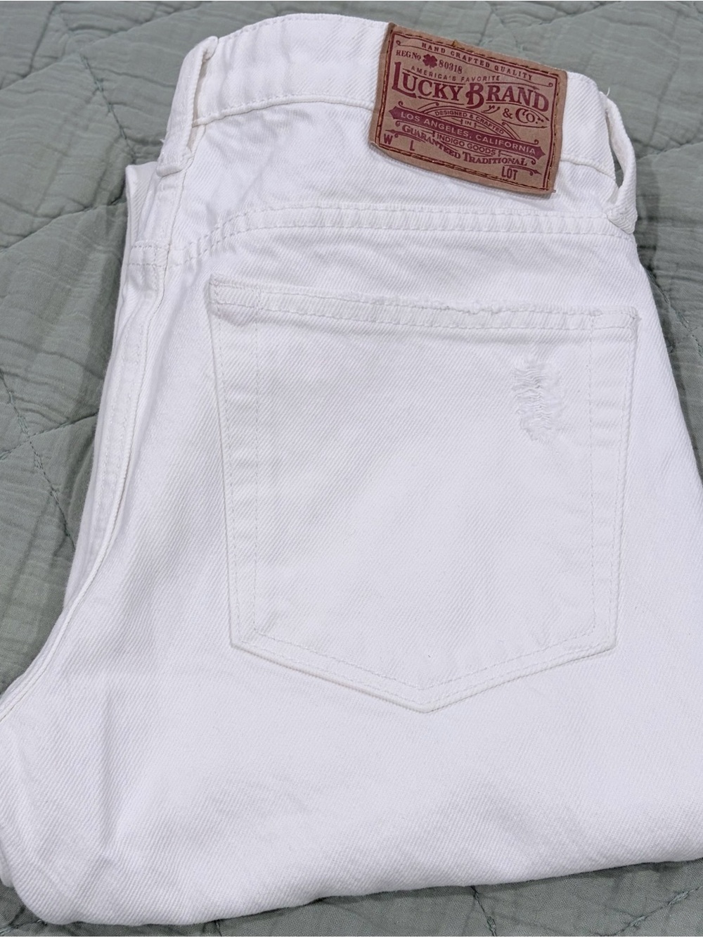 Lucky Brand White Sienna Slim Boyfriend Jeans